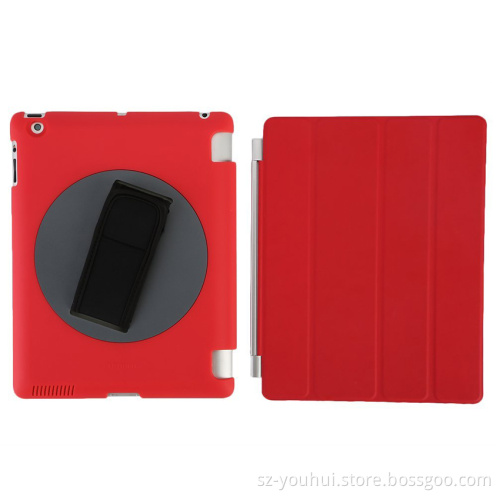 360 degree rotation hot sales handheld leather case for ipad 2 3 4